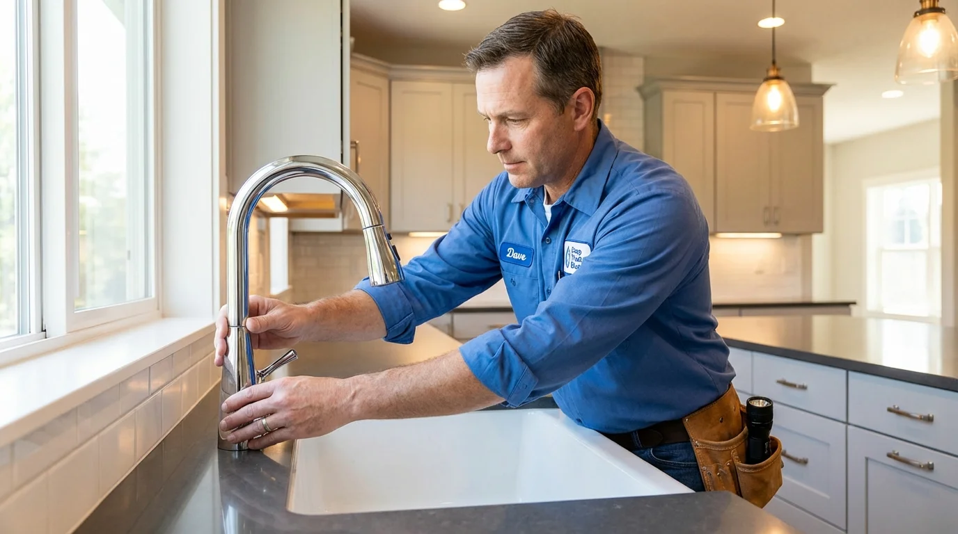 Kitchen faucet installation by Johns Plumbing LLC in Wake Forest